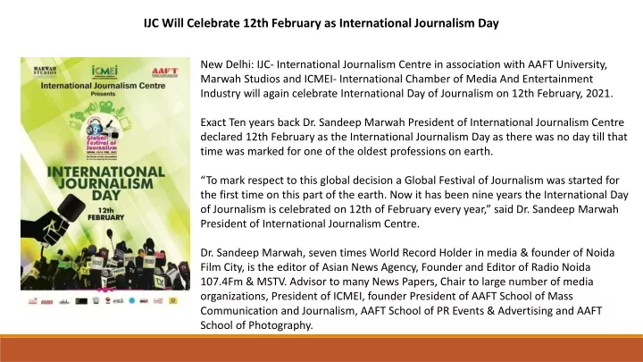 ijc will celebrate 12th february as international