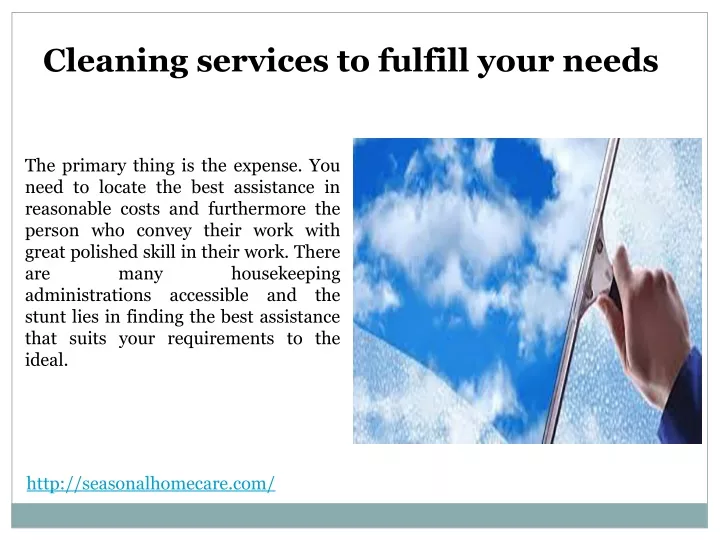 cleaning services to fulfill your needs
