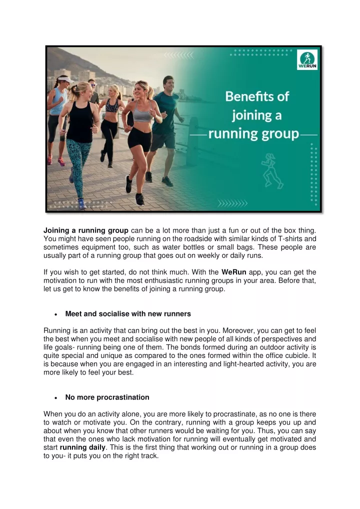 joining a running group can be a lot more than