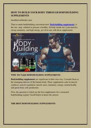 how to build your body through bodybuilding