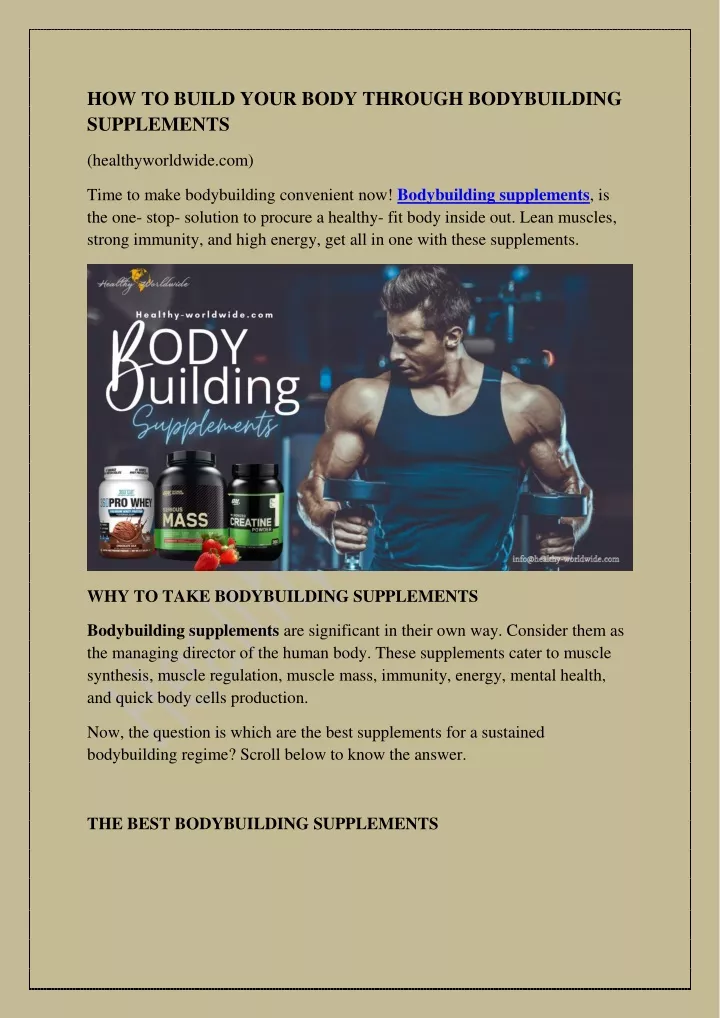 how to build your body through bodybuilding