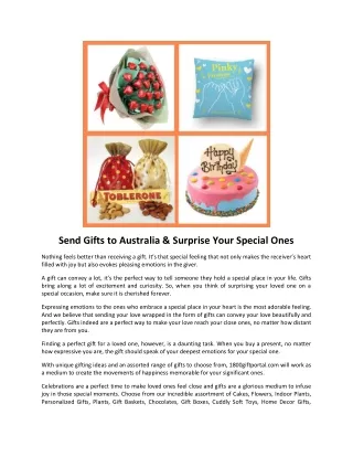 Send Gifts to Australia