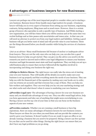 4 advantages of business lawyers