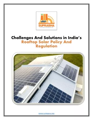 Challenges And Solutions in India’s Rooftop Solar Policy And Regulation