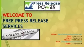 Press Release Services For Free