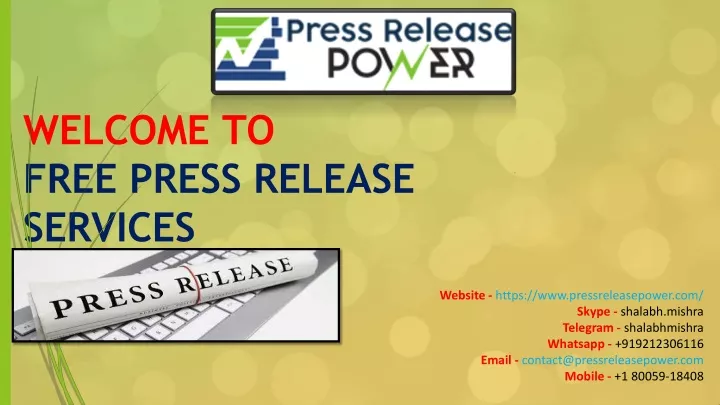 welcome to free press release services