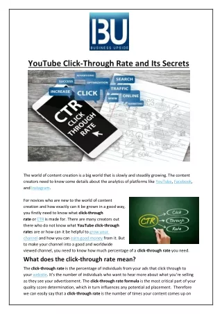 youtube click through rate and its secrets