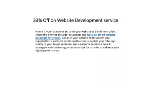 33 off on website development service