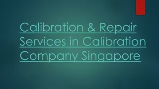 calibration repair services in calibration company singapore