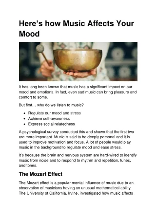 Here’s How Music Affects Your Mood