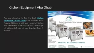 Kitchen Equipment Abu Dhabi