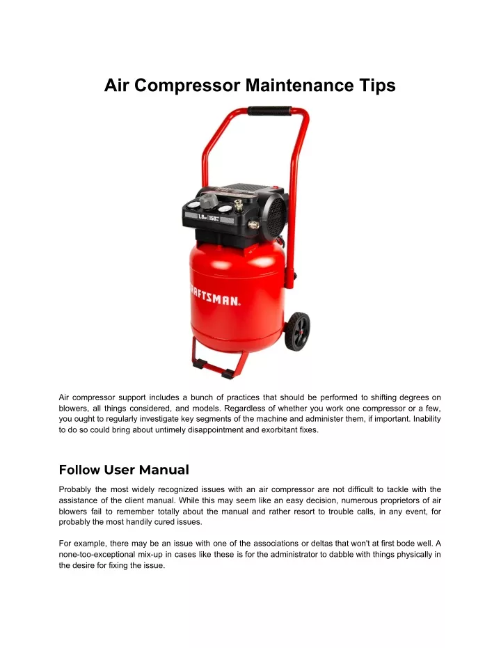 air compressor maintenance tips