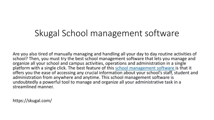 skugal school management software