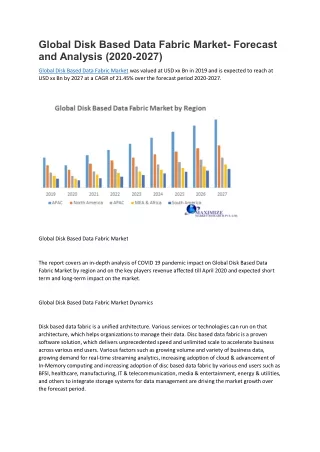 global disk based data fabric market forecast