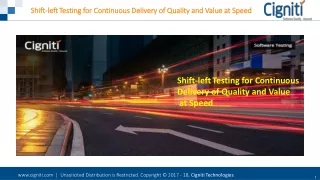 shift left testing for continuous delivery