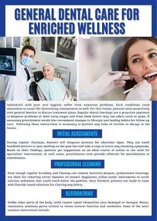 General Dental Care For Enriched Wellness
