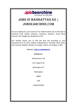 jobs in manhattan ks jobsearchine com