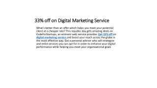 33 off on digital marketing service