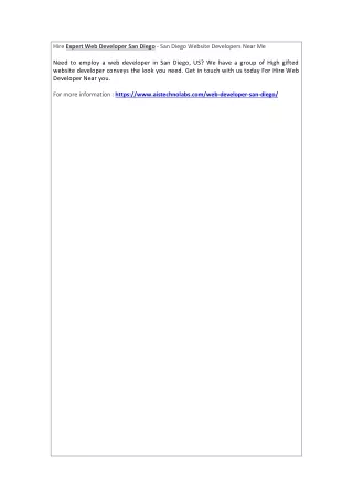 hire expert web developer san diego san diego
