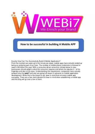 how to be successful in building a mobile app