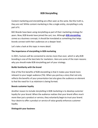 b2b storytelling