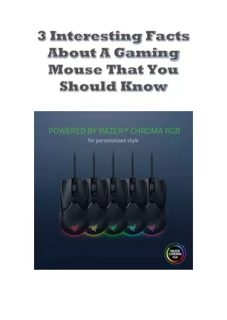 3 Interesting Facts About A Gaming Mouse That You Should Know