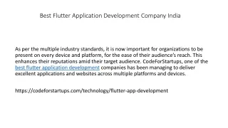 Best Flutter Application Development Company India
