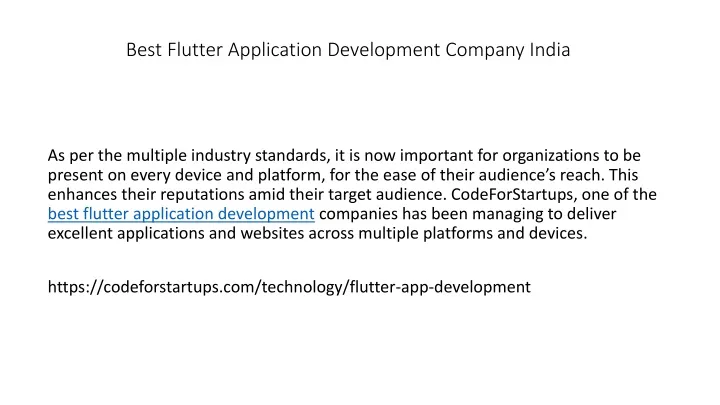 best flutter application development company india