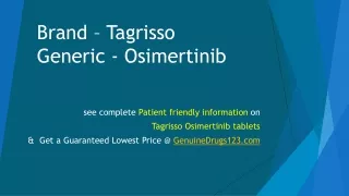 Osimertinib Tagrisso Medication Cost Side Effects, Package Insert