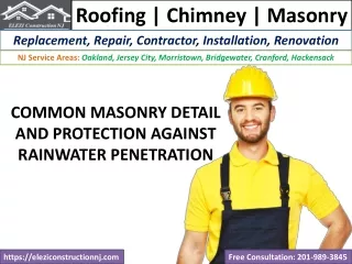 COMMON MASONRY DETAIL AND PROTECTION AGAINST RAINWATER PENETRATION