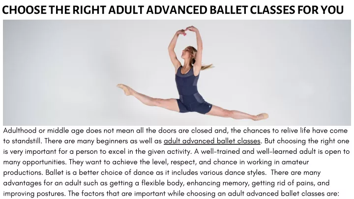 choose the right adult advanced ballet classes