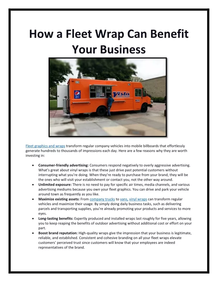 how a fleet wrap can benefit your business