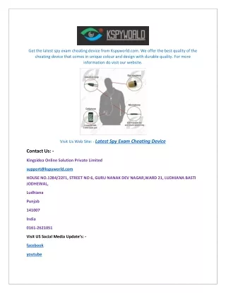 get the latest spy exam cheating device from