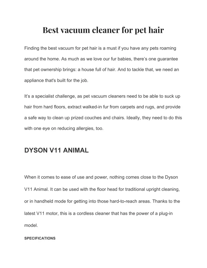 best vacuum cleaner for pet hair