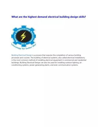 What are the highest demand electrical building design skills?