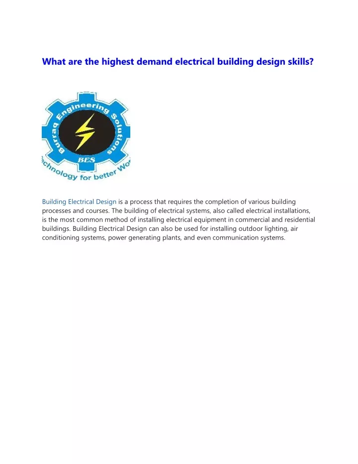 what are the highest demand electrical building