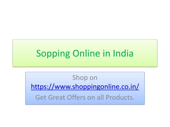 sopping online in india