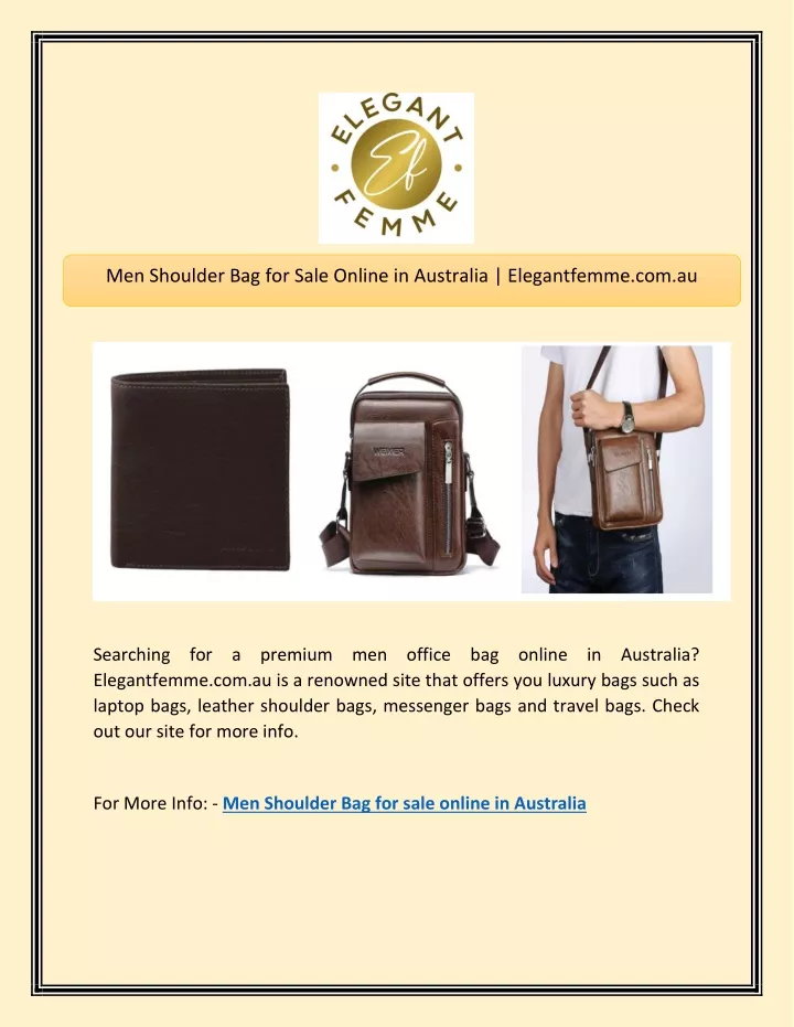 men shoulder bag for sale online in australia