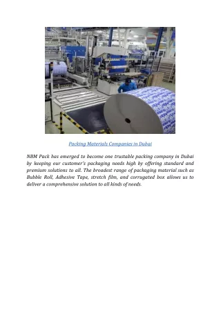packing materials companies in dubai nbm pack