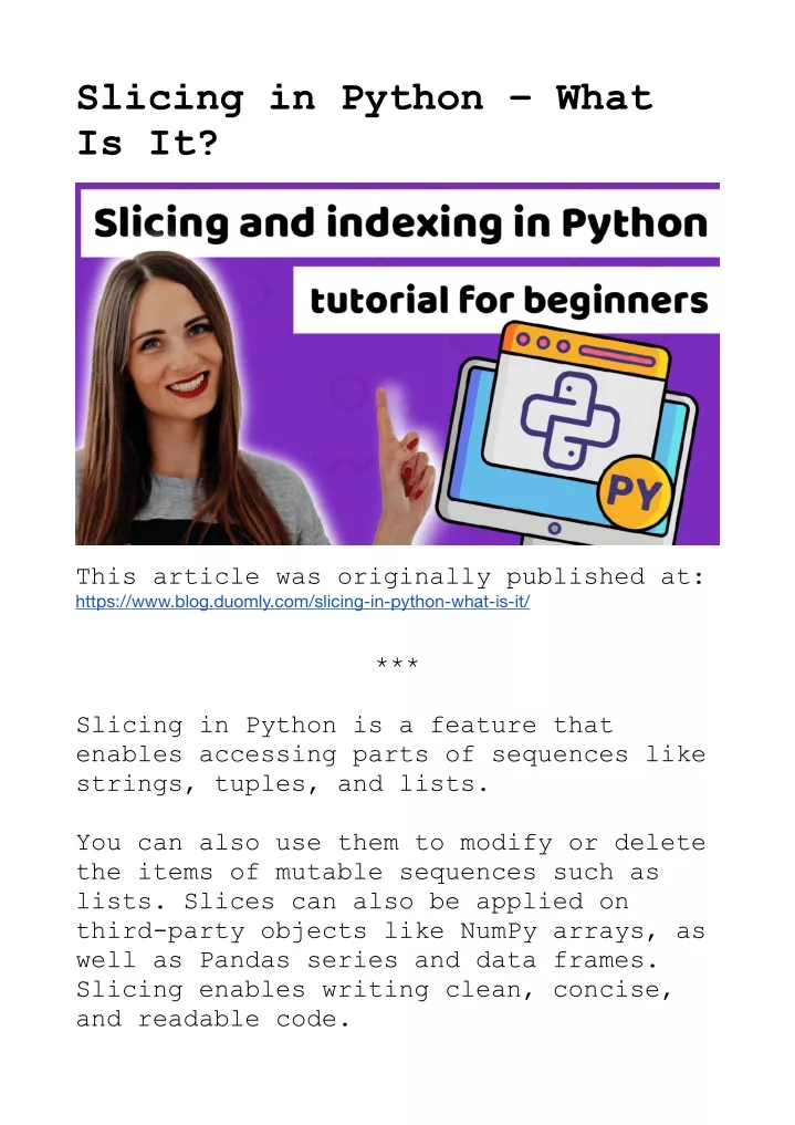 slicing in python what is it