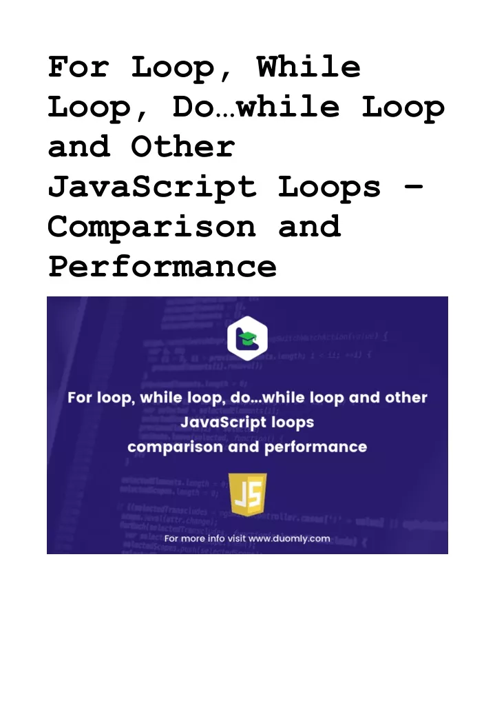 for loop while loop do while loop and other