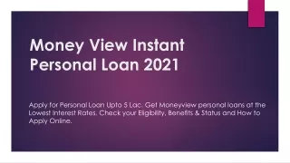 Apply For Money View Personal Loan Now