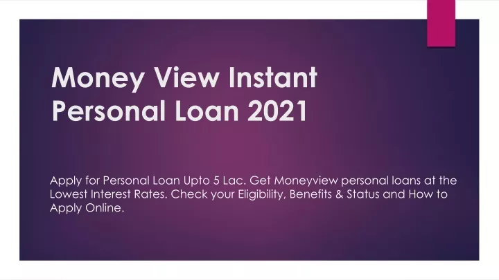 money view instant personal loan 2021