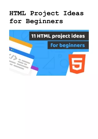 Html projects for beginners