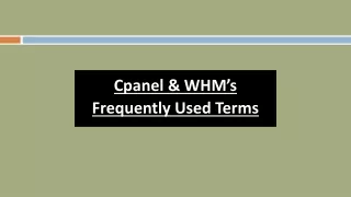 cpanel whm s frequently used terms