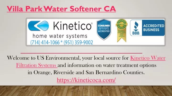 villa park water softener ca