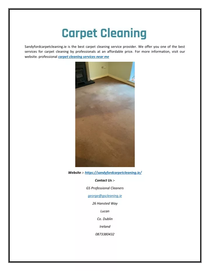 sandyfordcarpetcleaning ie is the best carpet