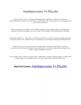 antidepressants vs placebo