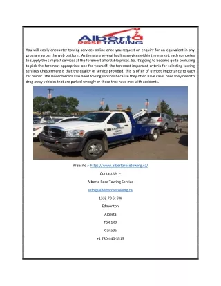 Cheap Tow Truck Service In Edmonton | Albertarosetowing.ca