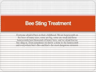 Bee Sting Treatment | GeniusUpdates